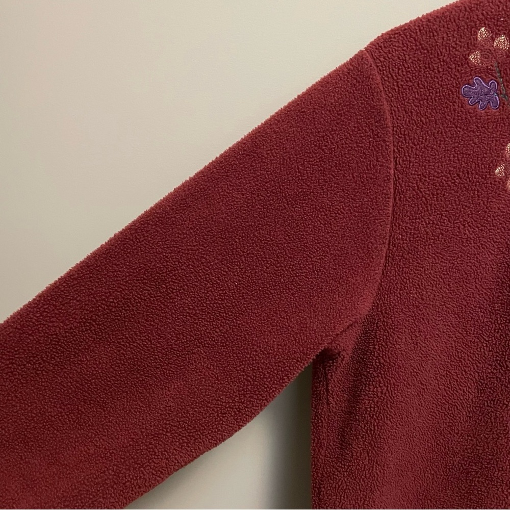 Alia Sport Vintage 90s Floral Fleece Embroidered Sweatshirt Women’s Medium - Picture 4 of 11
